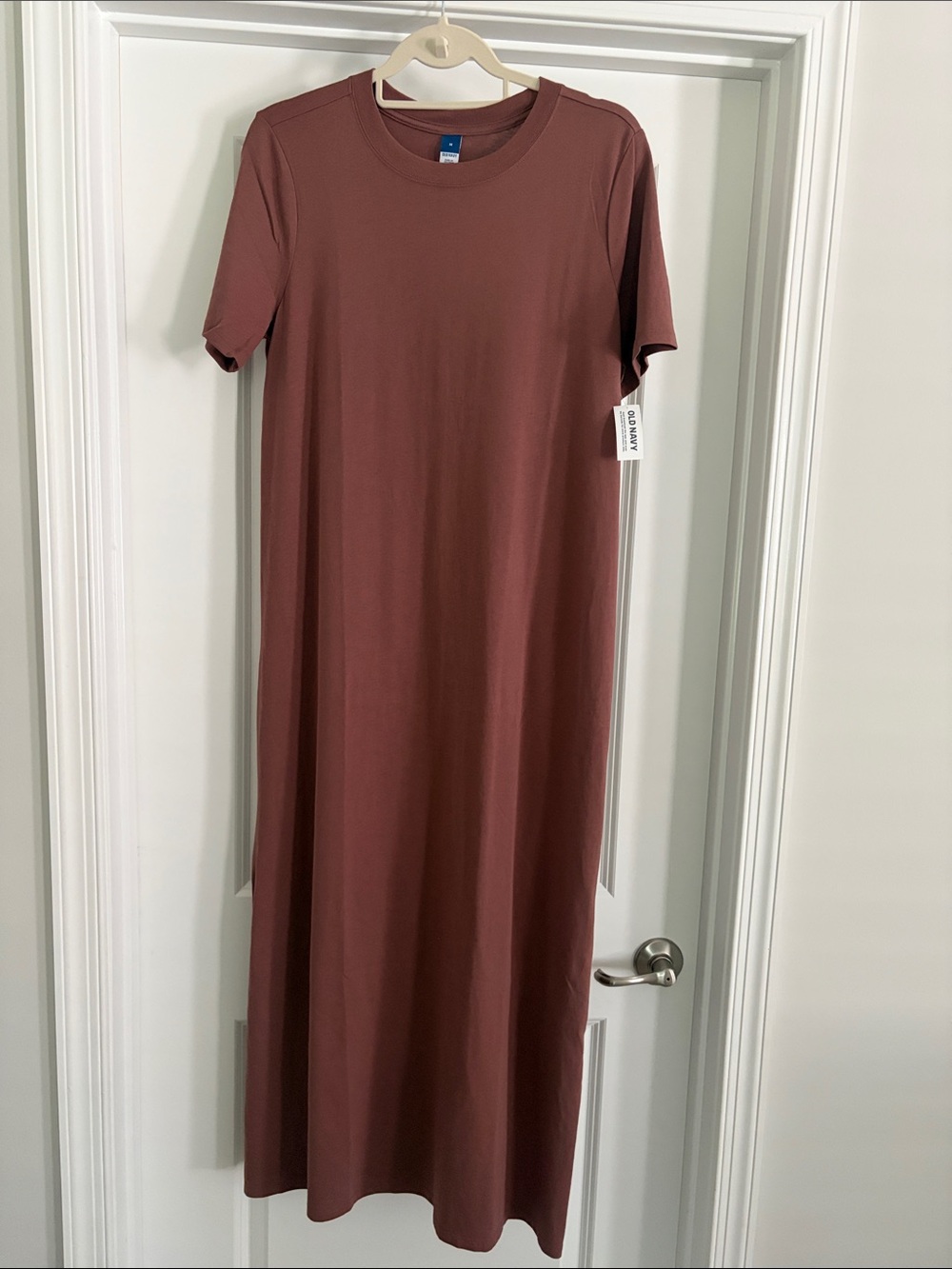 Old Navy Short-Sleeve Maxi Dress - Rust Brown